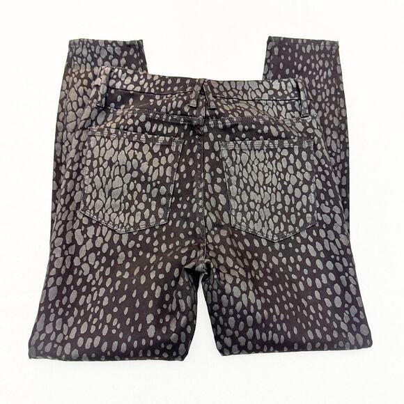 Good American Good Legs Crop Printed Black Foil 01 Denim Jeans Size 6 / 28 - Picture 5 of 8